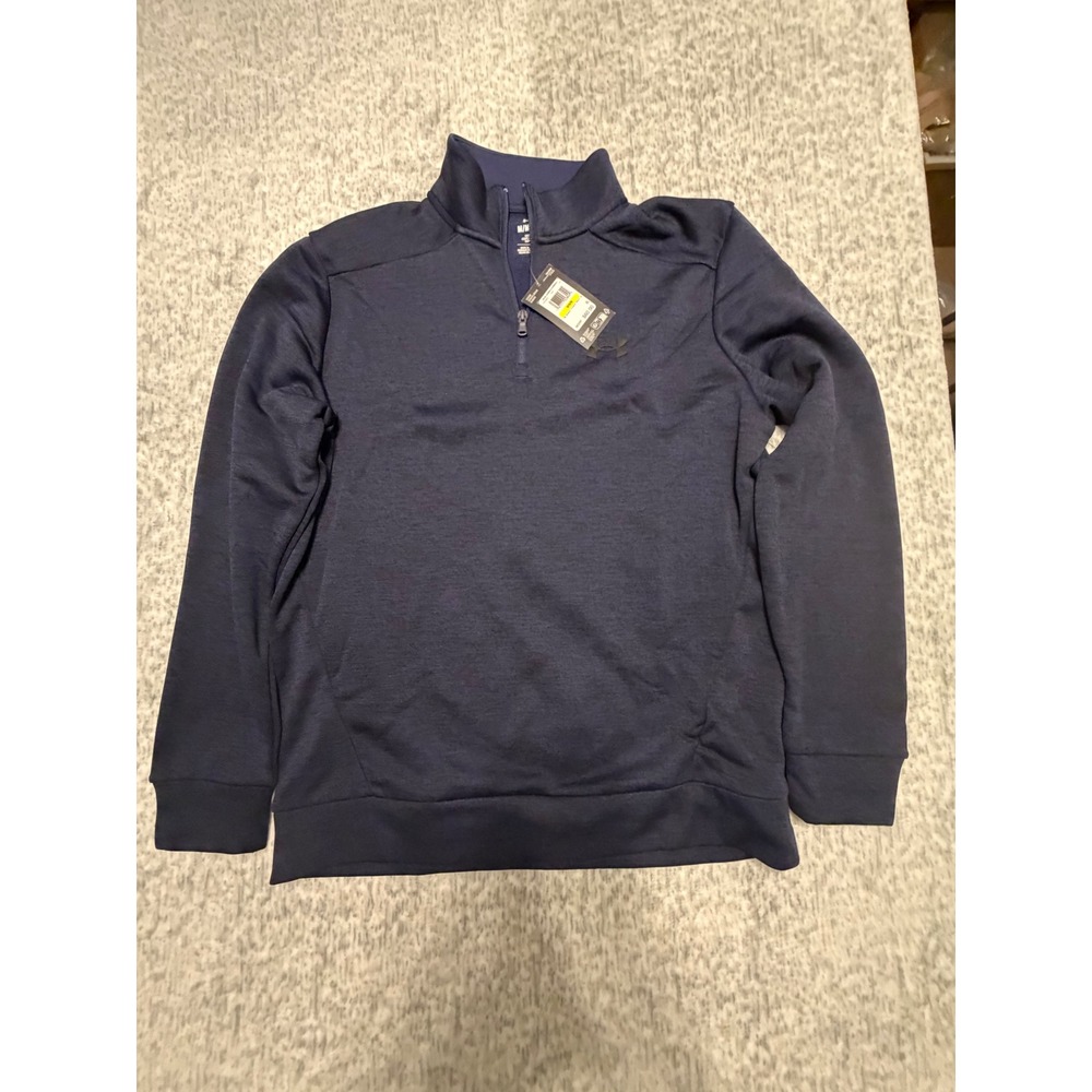 Under Armour Mens M M Loose Armour Fleece Twist QZ 1373359 Navy Blue Jacket NWT‎